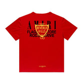 Amiri T Shirt Printed Casual Hip Hop High Street round Neck Short Sleeve T-shirt